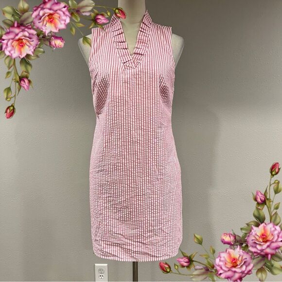 Crown & Ivy Pink Striped Sleeveless mini Dress - Picture 1 of 12